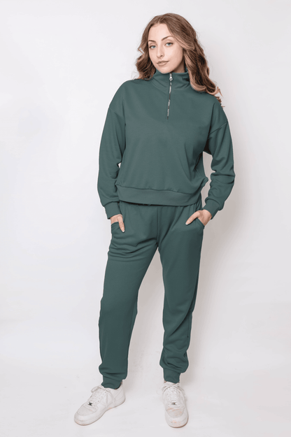 Women's Quarter-Zip Pullover & Jogger Set